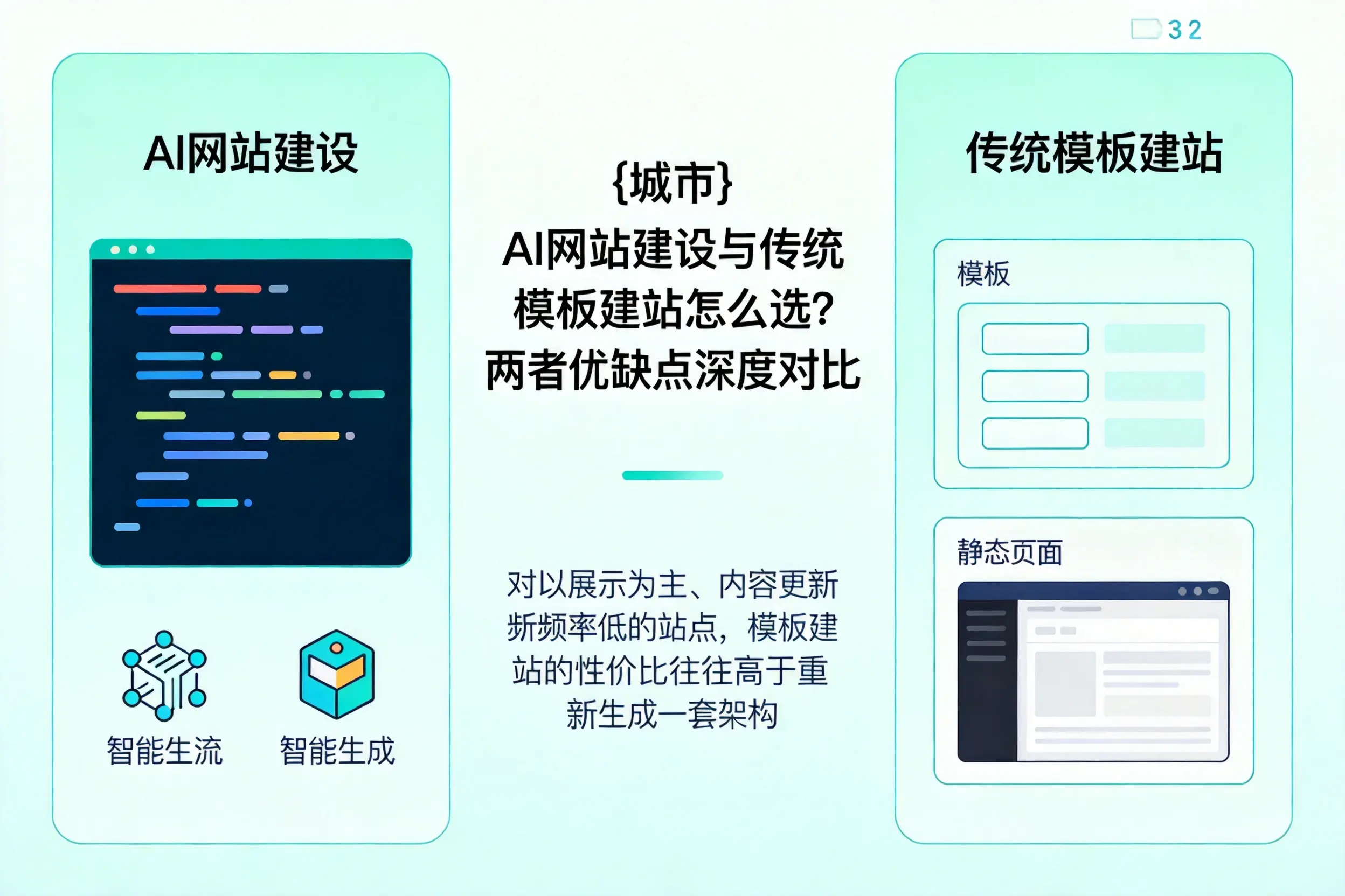 可克达拉AI网站建设与传统模板建站怎么选？两者优缺点深度对比