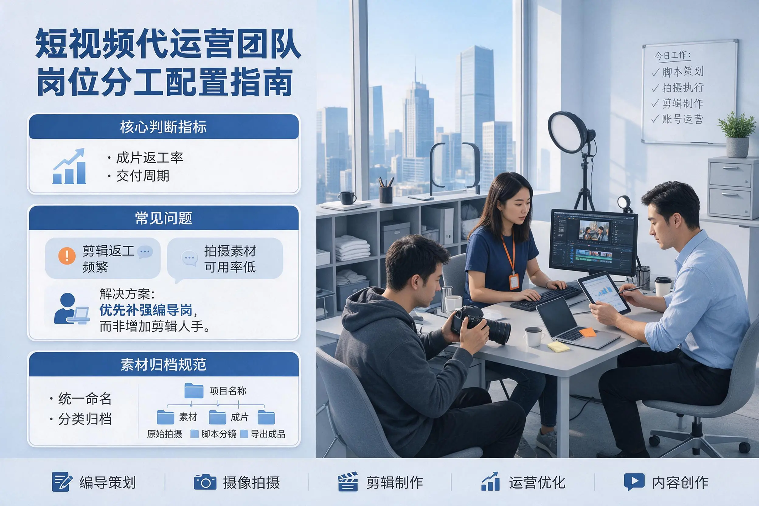 短视频代运营团队如何配置?可克达拉企业岗位分工科普说明