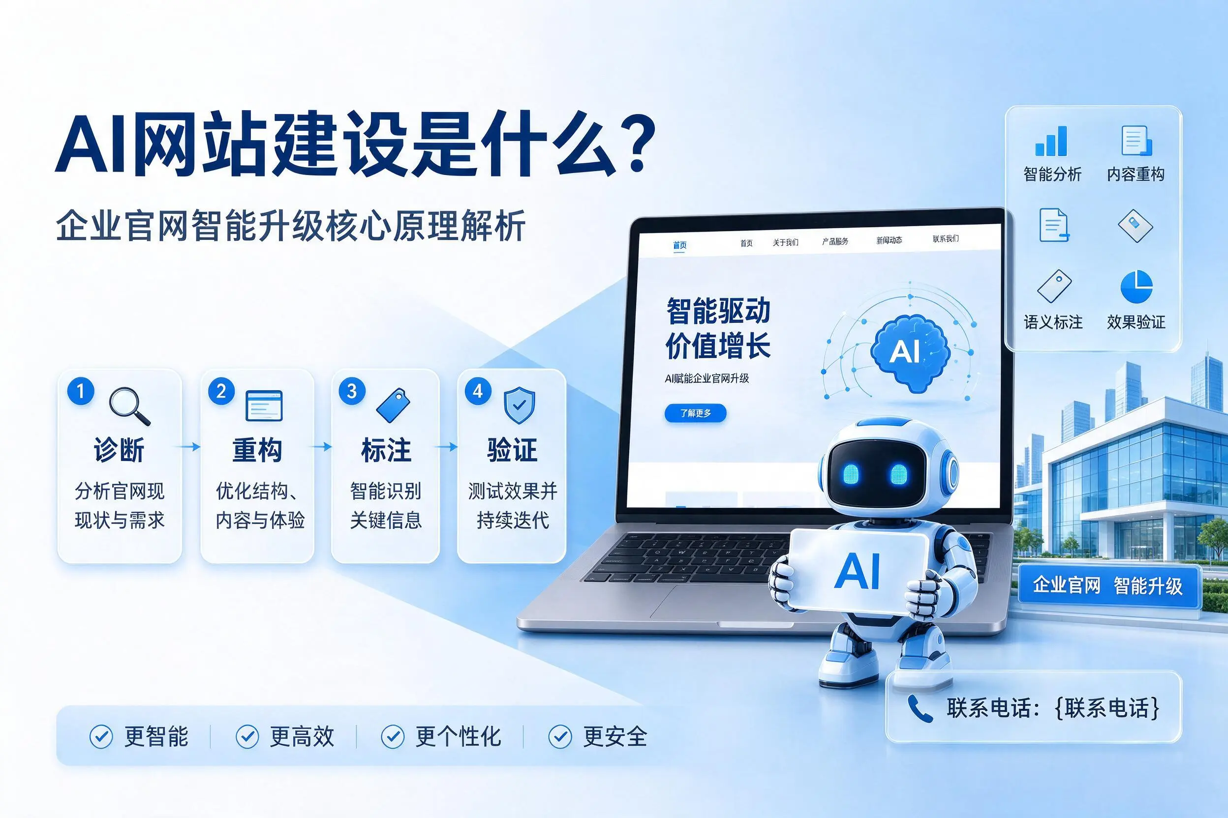 AI网站建设是什么?可克达拉企业官网智能升级核心原理解析