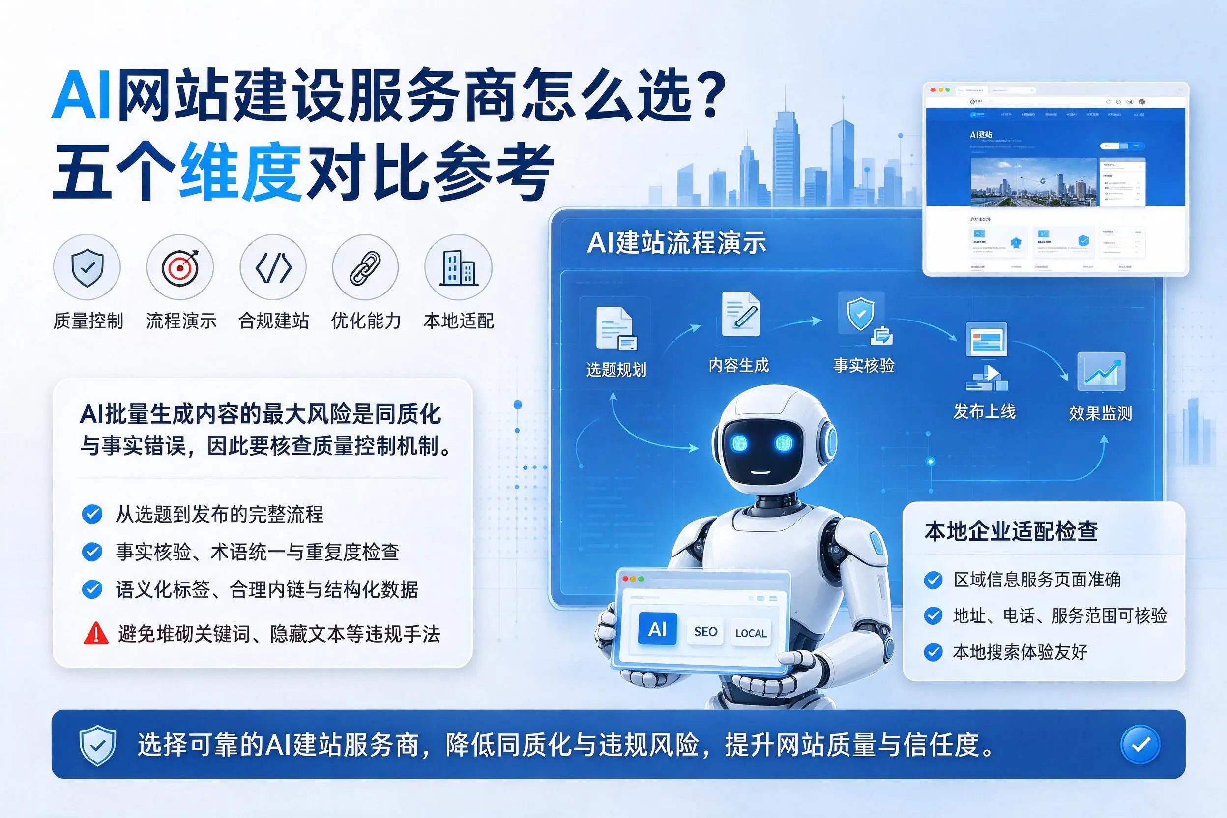 可克达拉AI网站建设服务商怎么选?五个维度对比参考